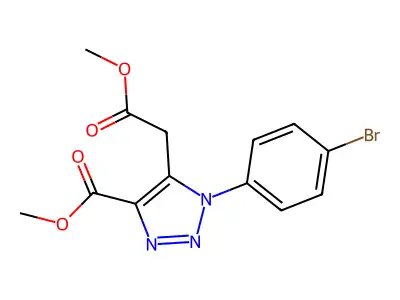 Methyl 1-(4-bromophenyl)-4-(methoxycarbonyl)-1H-1,2,3-triazole-5-acetate structure