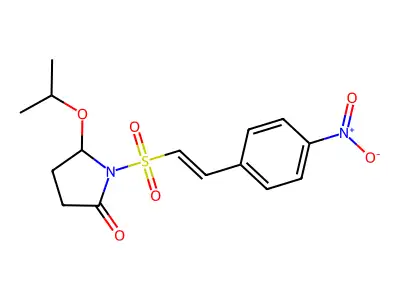 1-[2-(4-Nitrophenyl)ethenylsulfonyl]-5-propan-2-yloxypyrrolidin-2-one structure