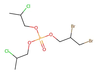 Phosphoric acid, bis(2-chloropropyl) 2,3-dibromopropyl ester structure