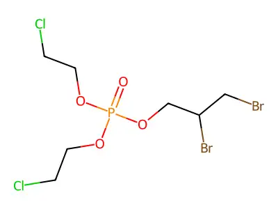 Phosphoric acid, bis(2-chloroethyl) 2,3-dibromopropyl ester structure