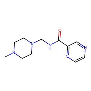 N-[(4-methylpiperazin-1-yl)methyl]pyrazine-2-carboxamide structure