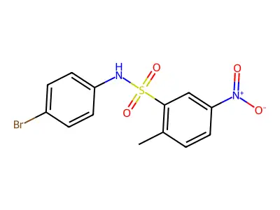 Benzenesulfonamide, N-(4-bromophenyl)-2-methyl-5-nitro- structure