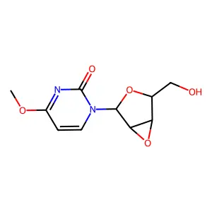 1-(2,3-Anhydro-beta-D-lyxofuranosyl)-4-methoxy-2-(1H)pyrimidinone structure