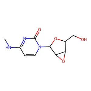 1-(2,3-Anhydro-beta-D-lyxofuranosyl)-4-methylamino-2-(1H)pyrimidinone structure