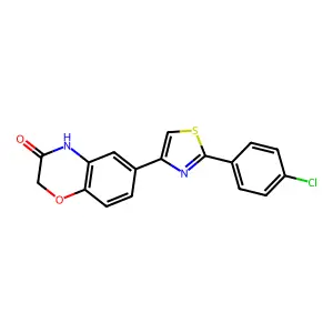 2H-1,4-Benzoxazin-3(4H)-one, 6-(2-(4-chlorophenyl)-4-thiazolyl)- structure