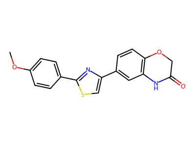 2H-1,4-Benzoxazin-3(4H)-one, 6-(2-(4-methoxyphenyl)-4-thiazolyl)- structure