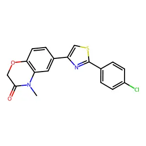 2H-1,4-Benzoxazin-3(4H)-one, 6-(2-(4-chlorophenyl)-4-thiazolyl)-4-methyl- structure