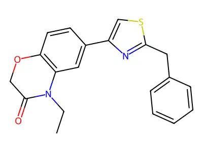 2H-1,4-Benzoxazin-3(4H)-one, 4-ethyl-6-(2-(phenylmethyl)-4-thiazolyl)- structure