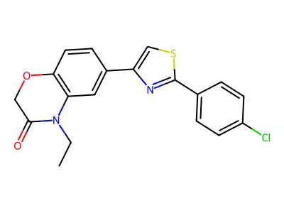 2H-1,4-Benzoxazin-3(4H)-one, 6-(2-(4-chlorophenyl)-4-thiazolyl)-4-ethyl- structure
