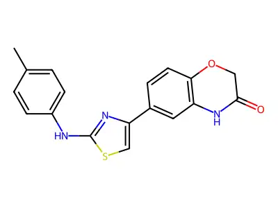 2H-1,4-Benzoxazin-3(4H)-one, 6-(2-((4-methylphenyl)amino)-4-thiazolyl)- structure