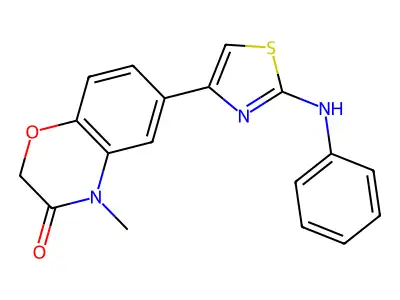2H-1,4-Benzoxazin-3(4H)-one, 4-methyl-6-(2-(phenylamino)-4-thiazolyl)- structure