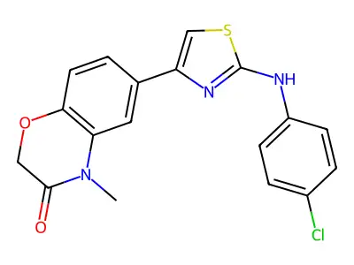 2H-1,4-Benzoxazin-3(4H)-one, 6-(2-((4-chlorophenyl)amino)-4-thiazolyl)-4-methyl- structure