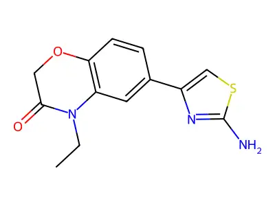 2H-1,4-Benzoxazin-3(4H)-one, 6-(2-amino-4-thiazolyl)-4-ethyl- structure
