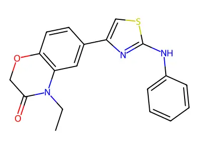 2H-1,4-Benzoxazin-3(4H)-one, 4-ethyl-6-(2-(phenylamino)-4-thiazolyl)- structure