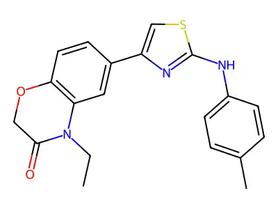 2H-1,4-Benzoxazin-3(4H)-one, 4-ethyl-6-(2-((4-methylphenyl)amino)-4-thiazolyl)- structure