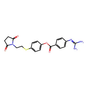4-(2-Succinimidoethylthio)phenyl 4-guanidinobenzoate structure