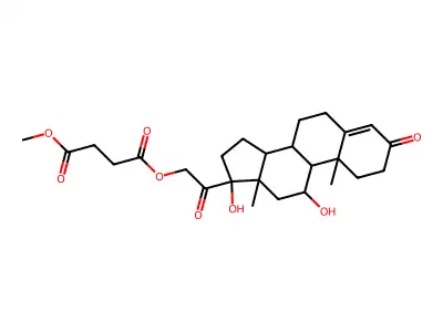4-O-[2-(11,17-dihydroxy-10,13-dimethyl-3-oxo-2,6,7,8,9,11,12,14,15,16-decahydro-1H-cyclopenta[a]phenanthren-17-yl)-2-hydroxyethyl] 1-O-methyl butanedioate structure