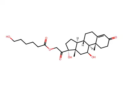 孕甾-4-烯-3,20-二酮 11,17-二羟基-21-((6-羟基-1-氧代己基)氧代)-(11β)- structure