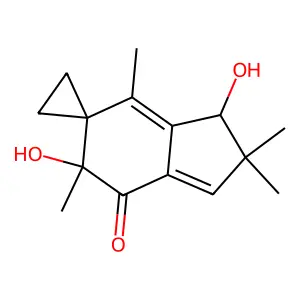 1,5-dihydroxy-2,2,5,7-tetramethylspiro[1H-indene-6,1'-cyclopropane]-4-one structure