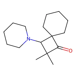 2,2-Dimethyl-1-piperidin-1-ylspiro[3.5]nonan-3-one structure