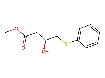 Butanoic acid, 3-hydroxy-4-(phenylthio)-, methyl ester structure