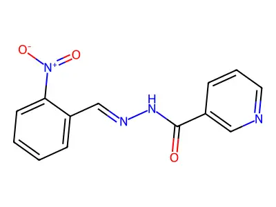 Nicotinic acid (2-nitro-benzylidene)-hydrazide structure