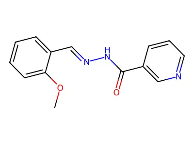 N-[(2-methoxyphenyl)methylideneamino]pyridine-3-carboxamide structure