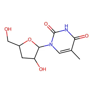2,4(1H,3H)-Pyrimidinedione, 1-(3-deoxy-beta-D-threo-pentofuranosyl)-5-methyl- structure