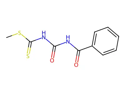 Carbamodithioic acid, [(benzoylamino)carbonyl]-, methyl ester structure