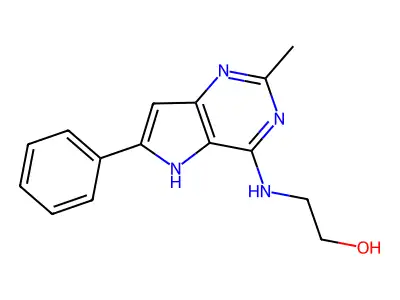 Ethanol, 2-((2-methyl-6-phenyl-5H-pyrrolo(3,2-d)pyrimidin-4-yl)amino)- structure