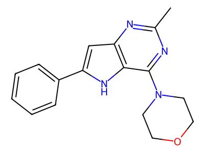 5H-Pyrrolo(3,2-d)pyrimidine, 2-methyl-4-(4-morpholinyl)-6-phenyl- structure