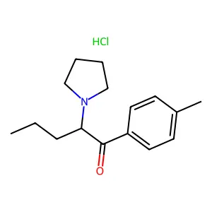 1-Pentanone, 1-(4-methylphenyl)-2-(1-pyrrolidinyl)-, hydrochloride (1:1) structure