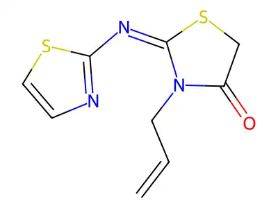 3-Prop-2-enyl-2-(1,3-thiazol-2-ylimino)-1,3-thiazolidin-4-one structure