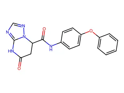 5-oxo-N-(4-phenoxyphenyl)-4,5,6,7-tetrahydro[1,2,4]triazolo[1,5-a]pyrimidine-7-carboxamide structure