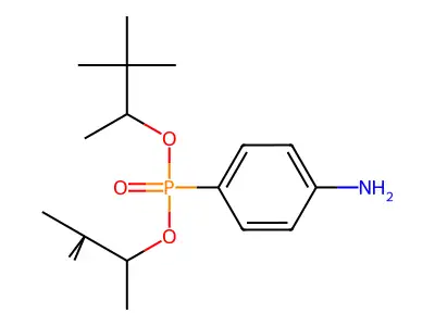 4-Aminophenylphosphonic acid methyl-1,2,2-trimethylpropyl diester structure