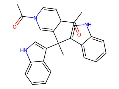 3-(1,1-Bis(3-indolyl)ethyl)-1,4-diacetyl-1,4-dihydropyridine structure