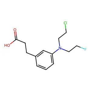 m-((2-Chloroethyl)(2-fluoroethyl)amino)hydrocinnamic acid structure
