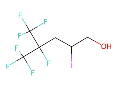 4,5,5,5-Tetrafluoro-2-iodo-4-(trifluoromethyl)pentan-1-ol structure