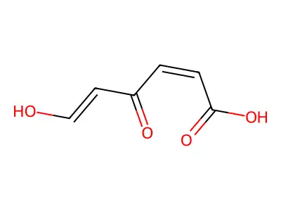 (2Z,4E)-4-hydroxy-6-oxohexa-2,4-dienoic acid structure