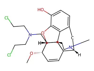 7-Bis(beta-chloroethyl)aminomethyl-6,14-endoethenotetrahydrooripavine structure