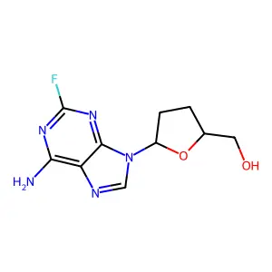 2-Fluoro-2',3'-dideoxyadenosine structure