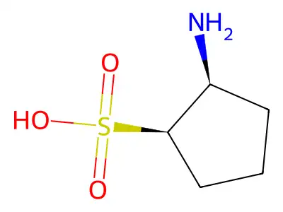 (1R,2S)-2-aminocyclopentane-1-sulfonic acid structure