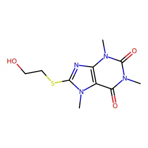Caffeine, 8-((2-hydroxyethyl)thio)- structure