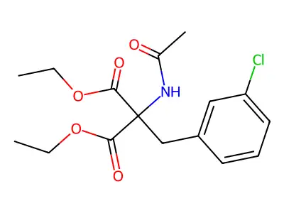 Diethyl (acetylamino)(3-chlorobenzyl)propanedioate structure