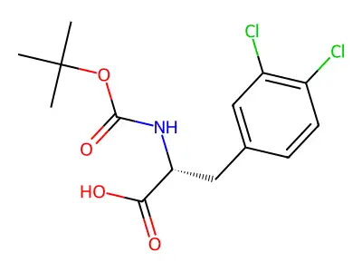 (2S)-2-(((tert-butoxy)carbonyl)amino)-3-(3,4-dichlorophenyl)propanoic acid structure
