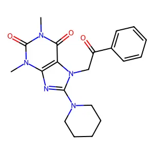1,3-Dimethyl-7-(2-oxo-2-PH-ET)-8-(1-piperidinyl)-3,7-dihydro-1H-purine-2,6-dione structure