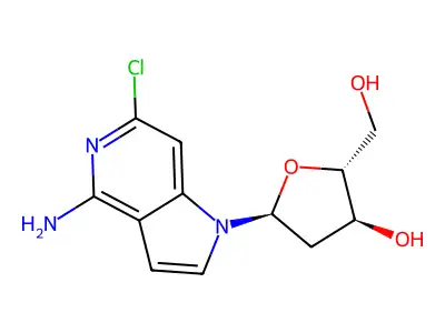 2-Chloro-2'-deoxy-3,7-dideazaadenosine structure