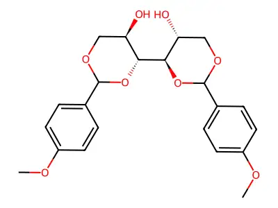 4-[5-hydroxy-2-(4-methoxyphenyl)-1,3-dioxan-4-yl]-2-(4-methoxyphenyl)-1,3-dioxan-5-ol structure