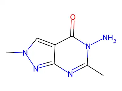 5-amino-2,6-dimethyl-4,5-dihydro-2H-pyrazolo[3,4-d]pyrimidin-4-one structure