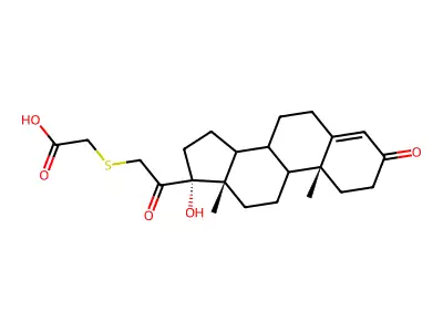 Acetic acid, ((3,20-dioxo-17-hydroxypregn-4-en-21-yl)thio)- structure
